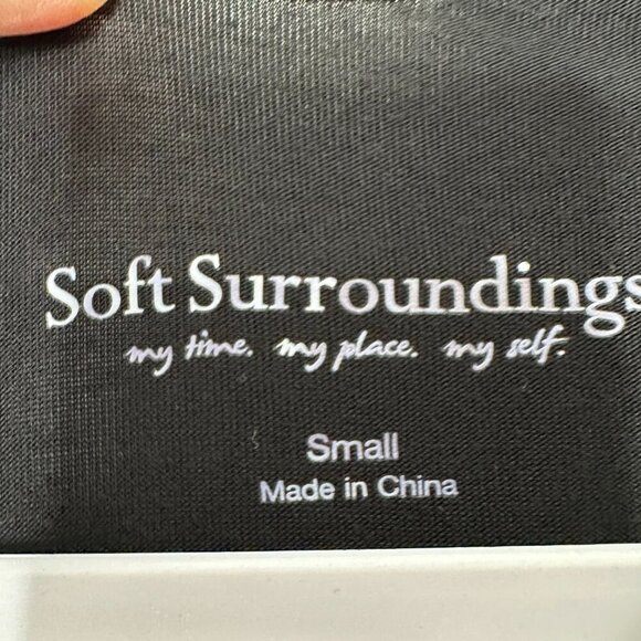 Soft Surroundings Rosarita Applique Dress Black Floral Whimsigoth Small - Picture 8 of 13